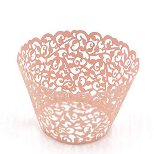 Vincent Prestiges - 50pcs Little Vine Lace Laser Cut Cupcake Wrapper Liner Baking Cup For Wedding Birthday Christmas Party Decoration