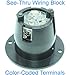 Journeyman-Pro 5278 15 Amp 120-125 Volt, NEMA 5-15 Flanged Inlet, Black Commercial Grade, 2 Pole-3 Wire, Straight Blade Plug Charger Receptacle