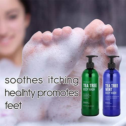 Tea Tree Body Wash with Mint & Shower Gel with Vitamin E for Jock Itch
