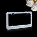 Popular Bling 7 Row White/Clear Color Crystal Metal Chrome License Plate Frame With Free Screw Cap