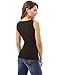 PattyBoutik Women Zip Front V-Neck Tank Top (Black Small)