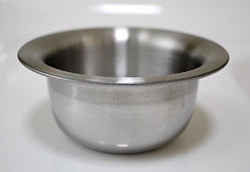 Charmman Durable Shave Soap Cup Shaving Lather Bowl Shining Stainless Steel Foam Mug for Shaving- Silver Grey