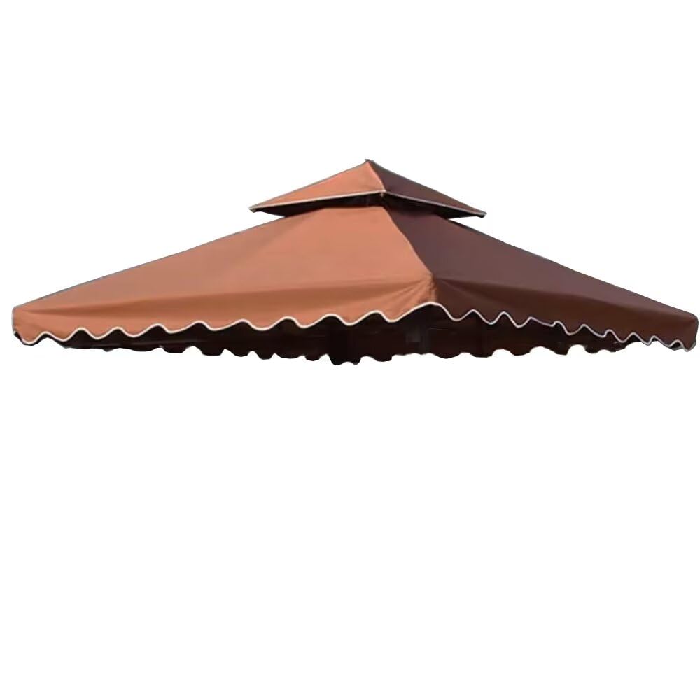 Photo 1 of Gazebo Canopy Top Replacement Cover 118"x118", 2-Tiers?for Smaller 10'x10' Dual-Tier Gazebo Canopy, Water, Dirt, and UV Resistant Canopy Replacement Cover(Brown)