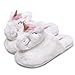 Unicorn Animal Fleece Slippers | Indoor Outdoor Home Slippers | Cozy Plush Memory Foam (7-8, Unicorn)
