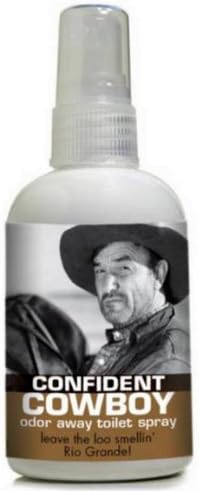 4 Oz. *Confident Cowboy* Odor Away Toilet Spray Spray the Loo. Prevent the Pew