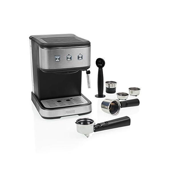 PRINCESS 249413 Espressomaschine und Kapselmaschine 20 bar Wassertank 1,5 Liter Máquina de Espresso y cápsula Schwarz… – Bild 3
