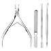 Cuticle Trimmer with Cuticle Pusher, ETEREAUTY 4 Pcs Cuticle Remover Grade Stainless Steel Cuticle Nipper Durable Pedicure Manicure Tools, for Fingernails and Toenails