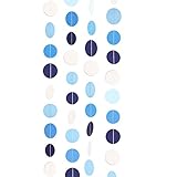 Ling's moment 4 x Circle Dots Paper Garland for Wedding, Bridal Showers, Birthday Party, Baby Shower, Event & Party Supplies, ( Blue Ombre ) 2
