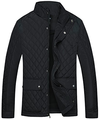 Wantdo men s quilted puffer jacket warm windproof stand…
