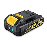 TECCPO 20V MAX 2.0 Ah Lithium Ion Battery-Pack, Rechargeable Replacement Battery, for All 20V TECCPO Cordless Power Tools - TDBP02P