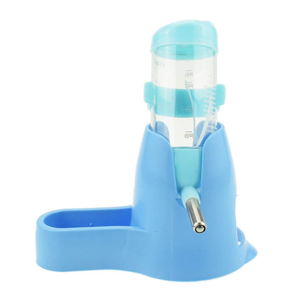 dontdo3 in 1 Small Pet Hamster Automatic Water Bottle Squirrel Feeder Bowl Base Hut Nest 80ml Blue