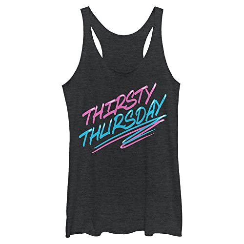 Chin Up Thirsty Thursday Women's Racerback Tank Top Black Heather
