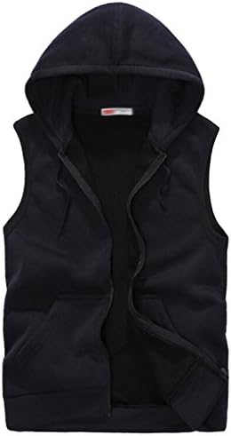 SoEnvy Mens Casual Sleeveless Sport Hoodie Zip Up Vest
