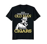 Mens Never Underestimate An Old Man Who Smokes Cigars Tees Shirt