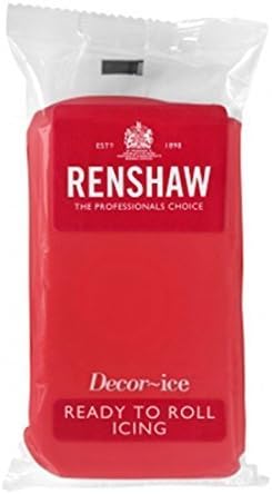 500g Christmas Poppy Red Regalice Ready Roll Icing - Cake Covering Sugar Paste