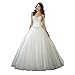 yipeisha Sweetheart Beaded Corset Bodice Classic Tulle Wedding Dress (Custom Size, White)