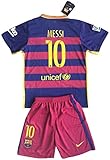 Messi #10 FC Barcelona 2015-16 Youths Home Kit Shirt & Shorts