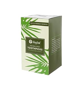 Image of KingSeal 2.5 Inch Individually Paper Wrapped Mint Flavored Bamboo Toothpicks - 4 Pack/1000 per Pack, 100% Renewable