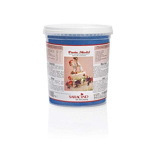 Saracino Modelling Paste Modelling Fondant Azure Blue 1 kg Bucket