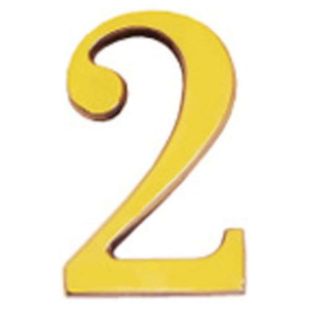 Wolfpack 5320002 – Wolfpack Brass Number "2”, 10 cm + Screws, Blister 1 Piece