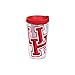 Tervis 1094333 Houston University Colossal Wrap Individual Tumbler with Red lid, 16 oz, Clear