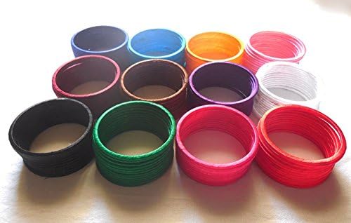 Indian Handmade Womens Fashion Soft Silk Thread Bangles Lot 5 Box Set