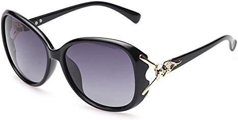 HOHAUSA Retro Fashion UV400 Sun Glasses Oversized Polarized Sunglasses for Women (Black Frame)