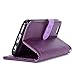 WaterFox iPhone 6/7 / 8 Plus Wallet Case with 4 Card Holder for Women, Detachable Cover Flip Folio PU Leather Wrist Strap Removable Magnetic Kickstand with Floral Flower Design for Girls - Purple