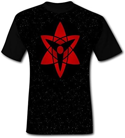 VINCRAL Printed Mangekyou_Sharingan_Sasuke Sports Men's Round Neck Short Sleeve T-Shirt M