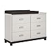 Cosco Kids Furniture Leni 6 Drawer Dresser with Changing Table, White and Coffee House Plank