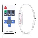 R106 Single Color LED Light Strip Controller with RF Remote - Reliable PWM Dimming and Control Options for LED Light Strips, Tape Lights, and other 12V DC LEDs (CTR-R106S)