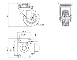 Finnhomy 3 Inch Swivel Casters Wheels Set of 4