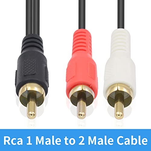 Poyiccot RCA Splitter Male to Male Cable, RCA Y Splitter 1 RCA Male to 2 RCA Male Stereo Audio