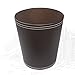KINGFOM Classic Pu Leather Trash Can Wastebasket, Garbage Container Can for Bathrooms, Powder Rooms, Kitchens, Home, Office and and High Class Hotel Round Brown