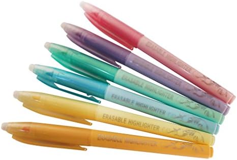 Goodpen Erasable Highlighter,Frixion Erasable Highlighter Fine Point Assorted Colour Pens Highlighters-Pack of 6 (6 pack)