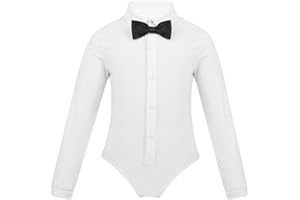 Agoky Kids Boys Salsa Latin Dance Leotard Ballroom Salsa Tango Modern Dance Performance Costume Athletic Shirt Outfit