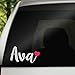 Set of 2 Custom Word or Name with Heart Vinyl Decal Sticker for for Tumbler, Cup, Water Bottle, Laptop, Car Window Accessories for Women - Personalized Gift - Custom Size and Colors, Glitter Available