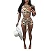 Luluka Women's Backless Tie Bow Spaghetti Strap Crop Top and Short Set Jumpsuits
