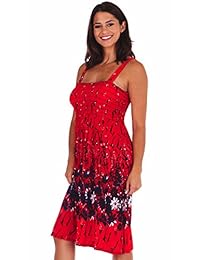 Vestidos de verano para mujer de estilo único para la playa con flores, Suave, M- 4paquete