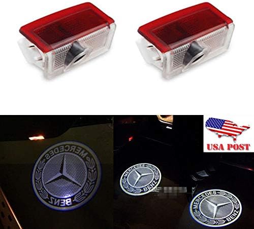 CNAutoLicht 2X LED Door Step Courtesy Laser Light Laser Shadow Logo Projector Lamp For Mercedes Benz W176 A160 A180 W246 B180 B200 W205 C160 C180 W166 ML250 ML350 ML500 W212 E200 E220 Welcome Light #1