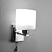 Elitlife E14 Glass LED Wall Lamp Light, Wall Sconce Lighting Fixture, 110-240v witn Pull line Switch & 40W Light Bulb,for Living Room Bedroom Bedside Lobby Hallway (Cool White)
