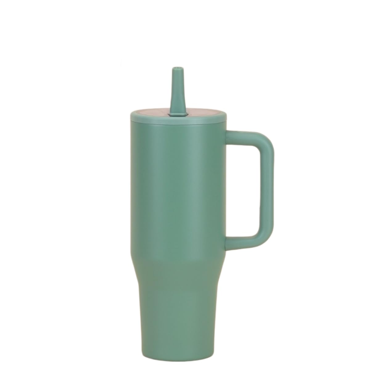 Besot 40oz Flip Cap Straw Cup with Handle Suitable for Car Cup Holder Leak Proof Traveler's Water Cup304 Stainless Steel Material Adventure - Traveler's Water Bottle (New versio Green)