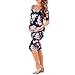 Women's Ruched Maternity Dress by Mother Bee - Made in USA (Small, Floral Island Navy)