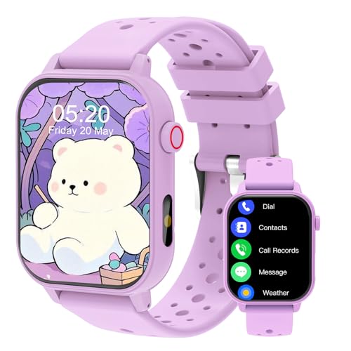 clleylise Kids Smart Watch with Bluetooth Call, DIY Wallpaper & Music Play, Weather/Sedentary Reminder, Remote Control Camera, Suitable for Boys & Girls 4-12 Years Old