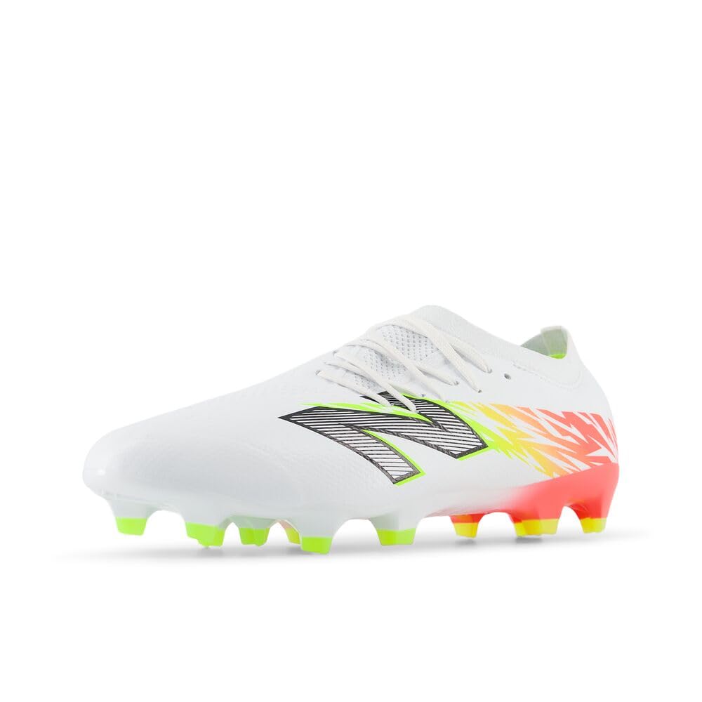 New Balance Unisex Furon Pro FG V8 Soccer Shoe, White/Energy Red/Hi-Lite, 6 Wide US Men