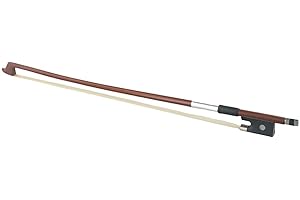 Violin Bow for 1/4 1/8 1/10 Size, Red Sandalwood with White Horsehair, Straight Arch for Beginner Practice, Smooth Balance an