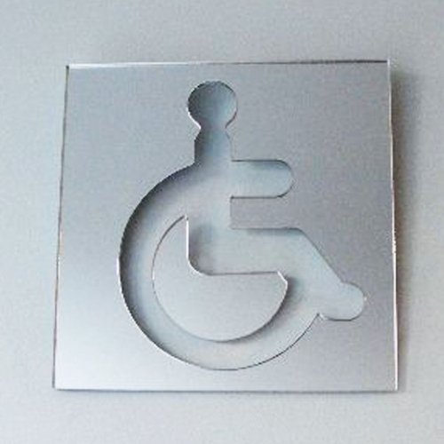 Super Cool Creations Square Disabled Toilet Sign Mirror - 45cm x 45cm