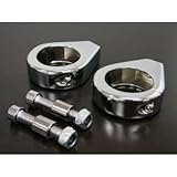 Astra Depot Chrome Turn Signal Clamps for Harley Softail Relocation Mount Bracket 41mm Fork