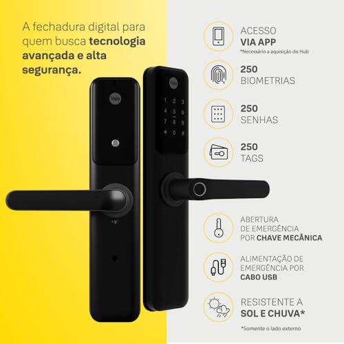 Kit Conectividade Fechadura Digital YDM 60 com Biometria e Senha | Yale