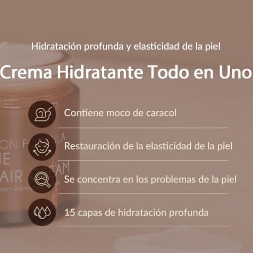[Mizon] Creme Reparador com Slime de Caracol (75g) hidratante facial com extrato de mucina de caracol, creme de recuperação, cosmético coreano tudo-em-um, cuidados contra rugas e imperfeições